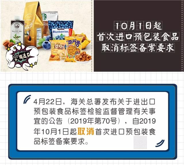政策新動向 10月1日起，首次進(jìn)口預(yù)包裝食品取消標(biāo)簽備案要求